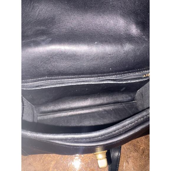 Vintage Coach Black Leather Court Bag Satchel Crossbody 9870 - Picture 13 of 16